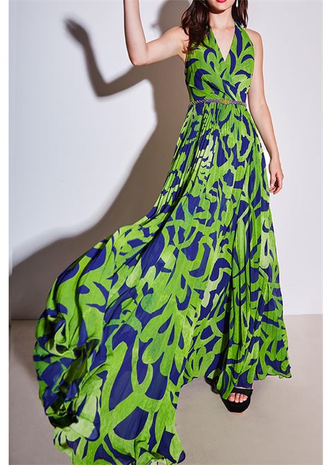 Abito lungo fantasia Allure ALLURE | Abiti | A4115 A4115FVERDE/VIOLA